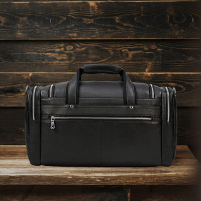 Charleroi™ | Black Leather Duffle Bag