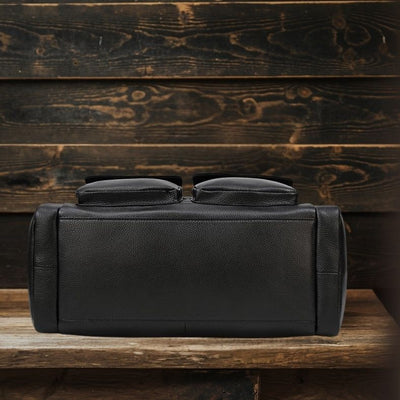 Charleroi™ | Black Leather Duffle Bag