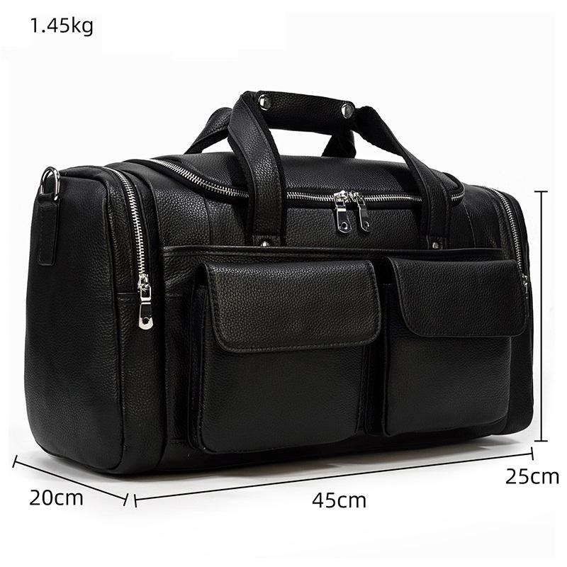 Charleroi™ | Black Leather Duffle Bag