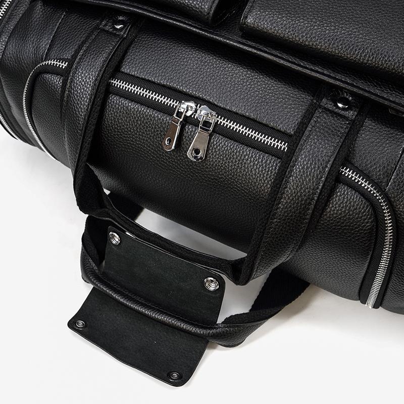 Charleroi™ | Black Leather Duffle Bag