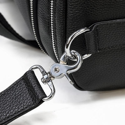 Charleroi™ | Black Leather Duffle Bag