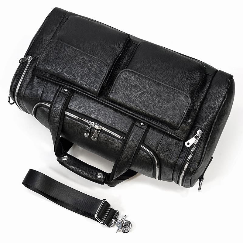Charleroi™ | Black Leather Duffle Bag