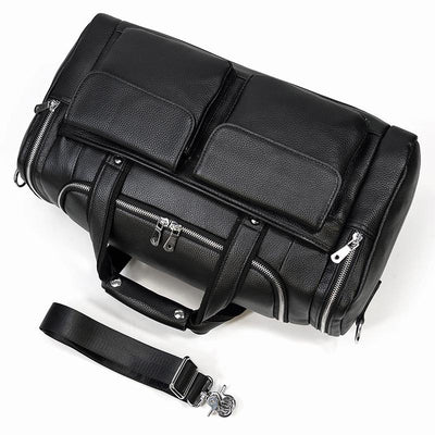 Charleroi™ | Black Leather Duffle Bag