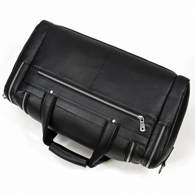 Charleroi™ | Black Leather Duffle Bag
