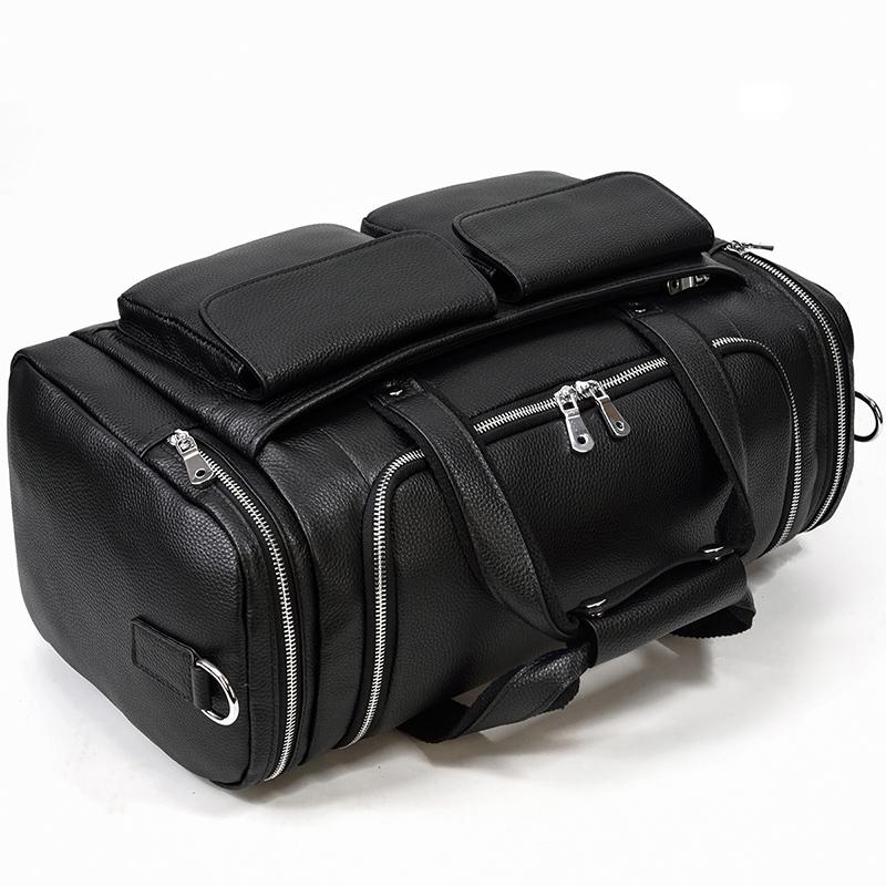 Charleroi™ | Black Leather Duffle Bag