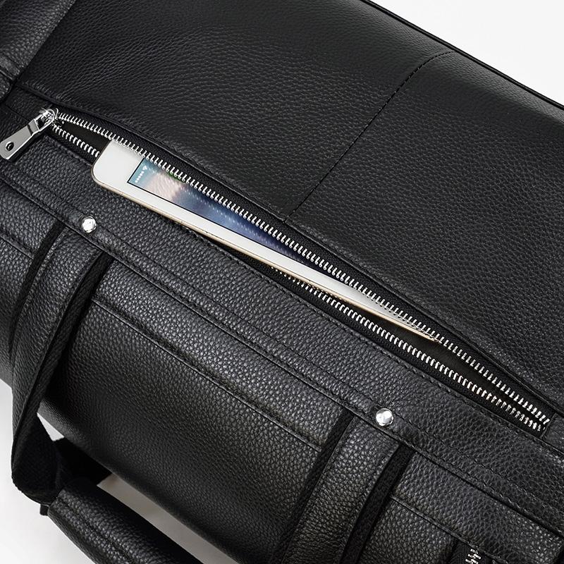 Charleroi™ | Black Leather Duffle Bag