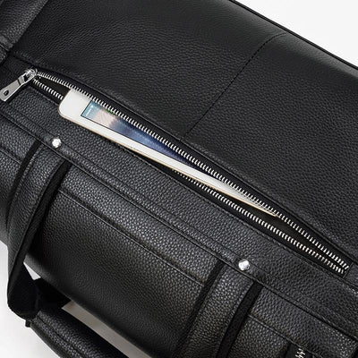 Charleroi™ | Black Leather Duffle Bag