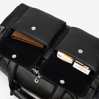 Charleroi™ | Black Leather Duffle Bag