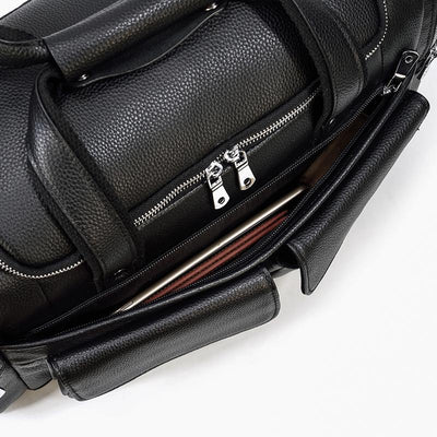 Charleroi™ | Black Leather Duffle Bag