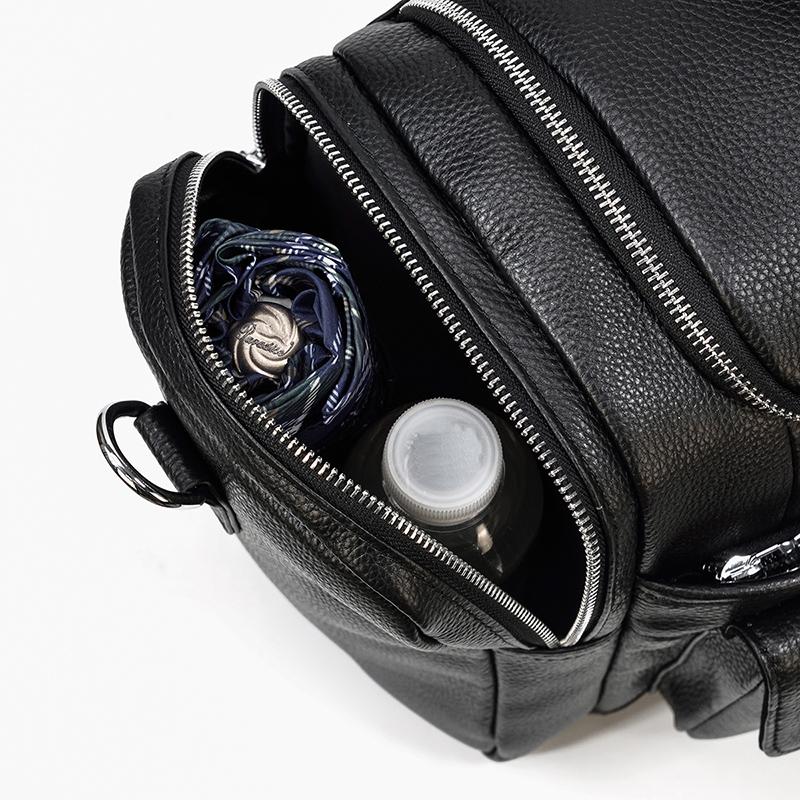 Charleroi™ | Black Leather Duffle Bag