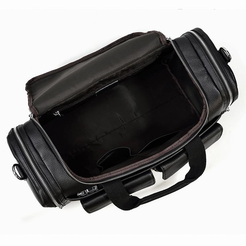Charleroi™ | Black Leather Duffle Bag