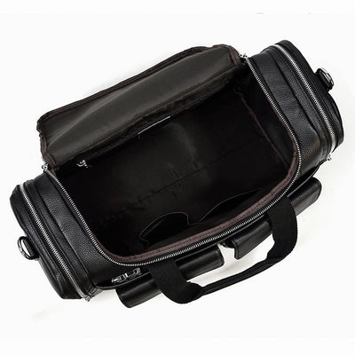 Charleroi™ | Black Leather Duffle Bag