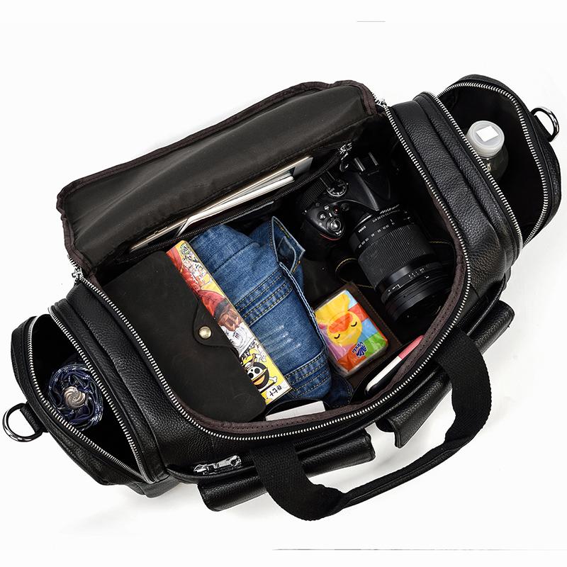 Charleroi™ | Black Leather Duffle Bag