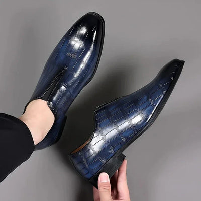 George | Stylish Stone Pattern Slip-on Leather Loafers