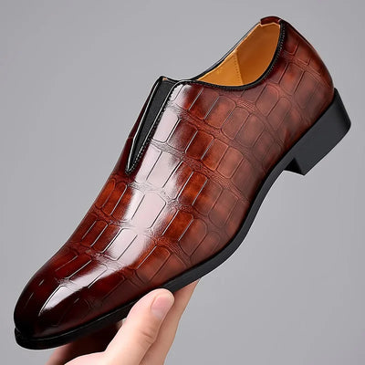 George | Stylish Stone Pattern Slip-on Leather Loafers