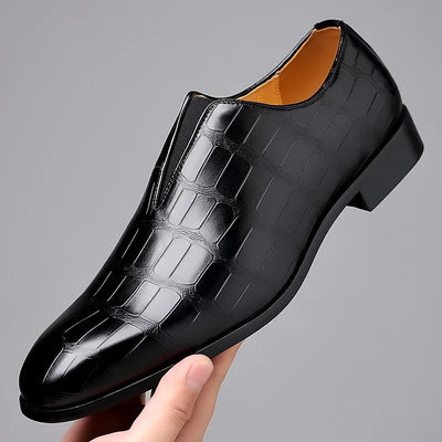 George | Stylish Stone Pattern Slip-on Leather Loafers