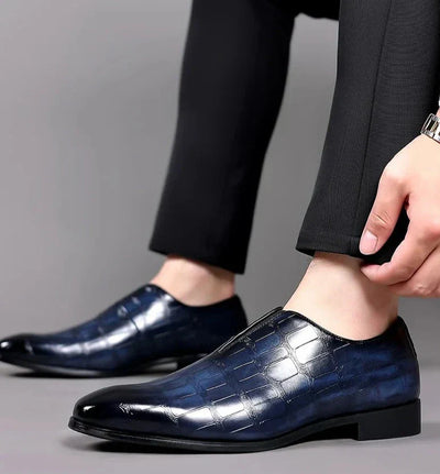 George | Stylish Stone Pattern Slip-on Leather Loafers