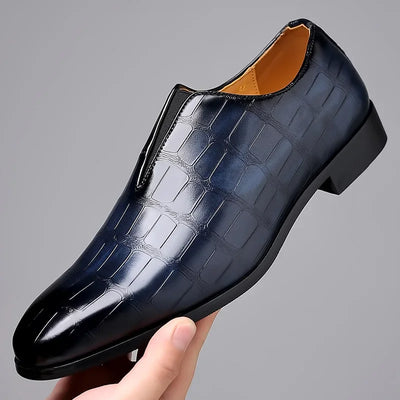 George | Stylish Stone Pattern Slip-on Leather Loafers