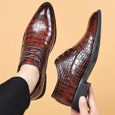 Lauren | Stylish Crocodile Pattern Leather Shoes