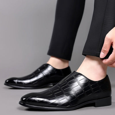 George | Stylish Stone Pattern Slip-on Leather Loafers
