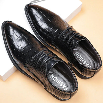 Lauren | Stylish Crocodile Pattern Leather Shoes