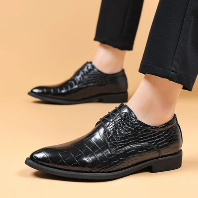 Lauren | Stylish Crocodile Pattern Leather Shoes