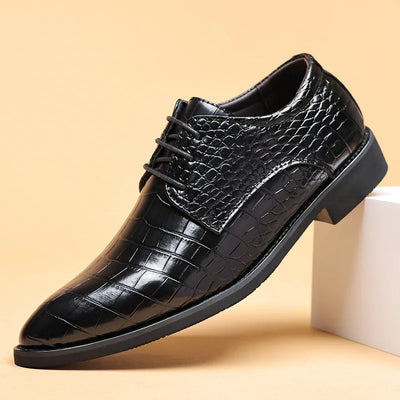 Lauren | Stylish Crocodile Pattern Leather Shoes