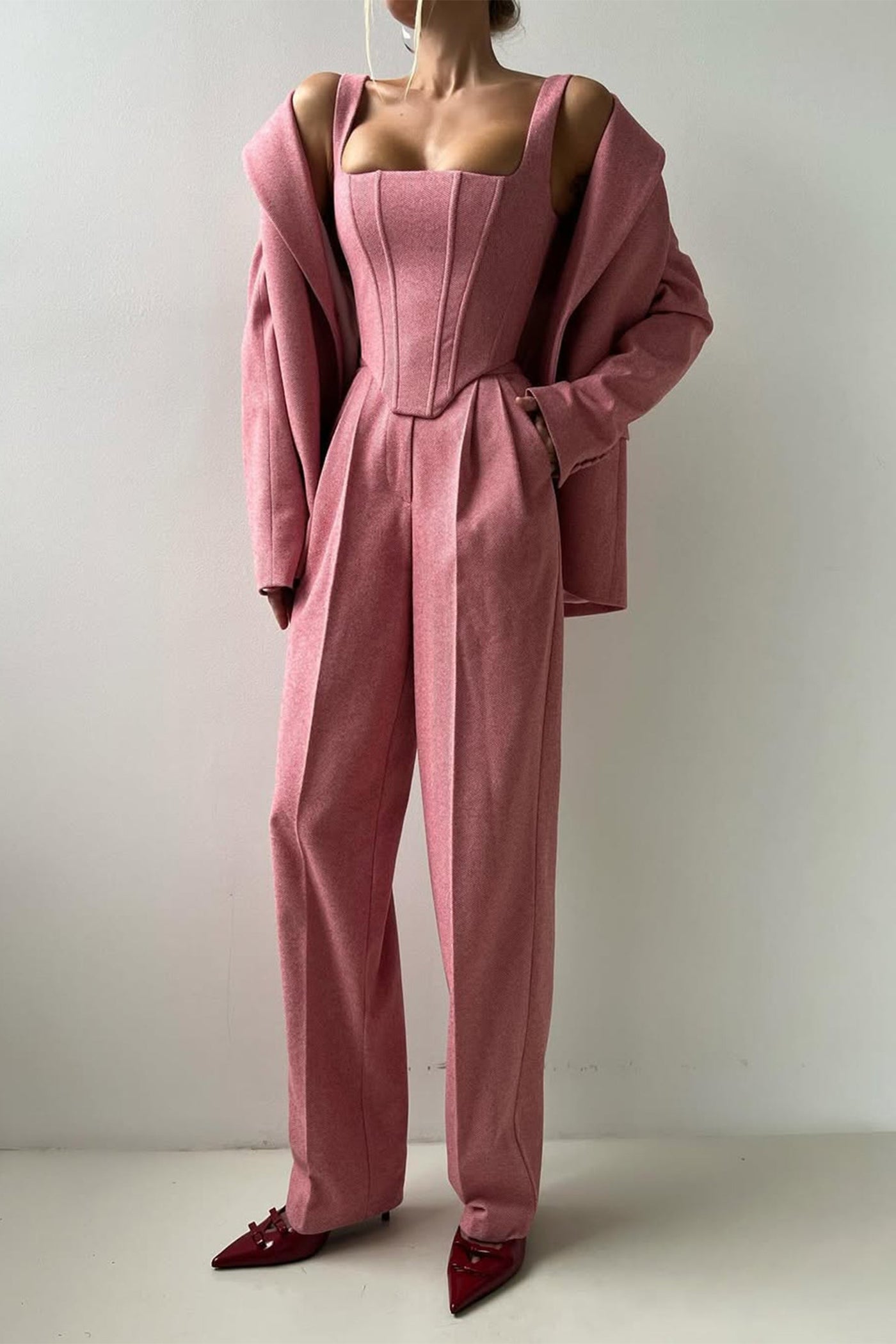 Dolce | Three-piece set with double-breasted blazer