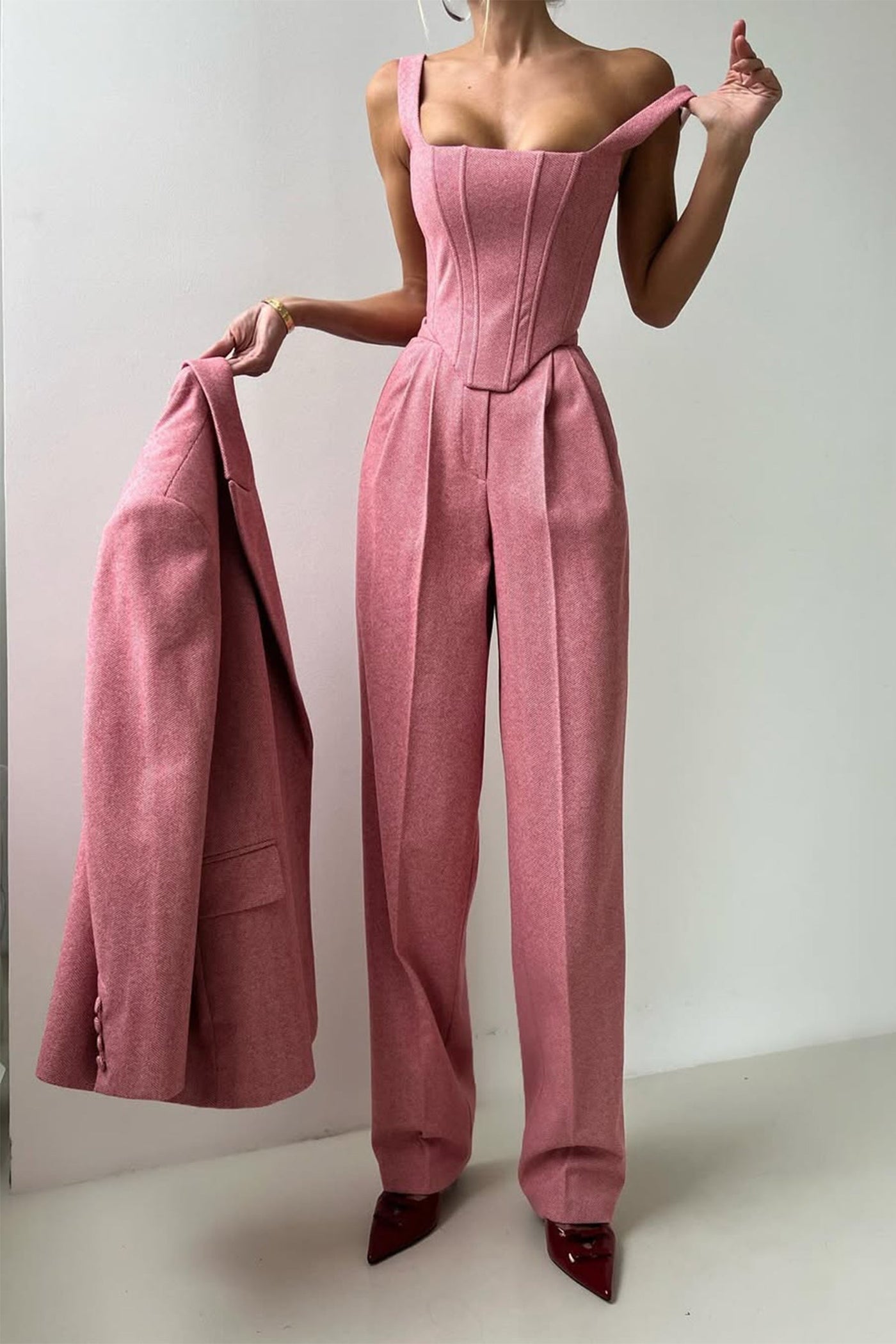 Dolce | Three-piece set with double-breasted blazer