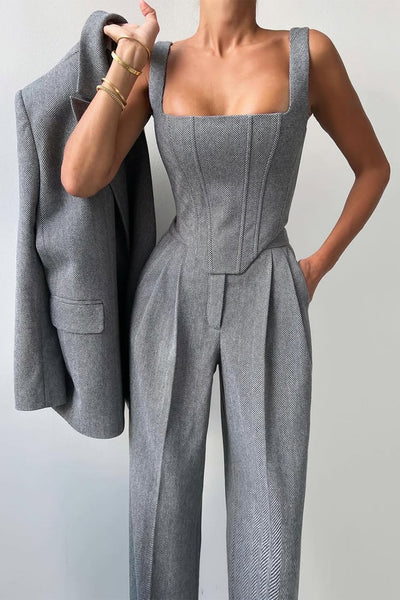 Dolce | Three-piece set with double-breasted blazer