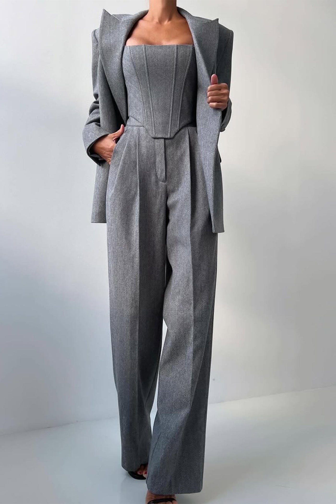 Dolce | Three-piece set with double-breasted blazer