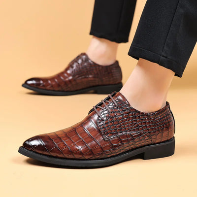 Lauren | Stylish Crocodile Pattern Leather Shoes