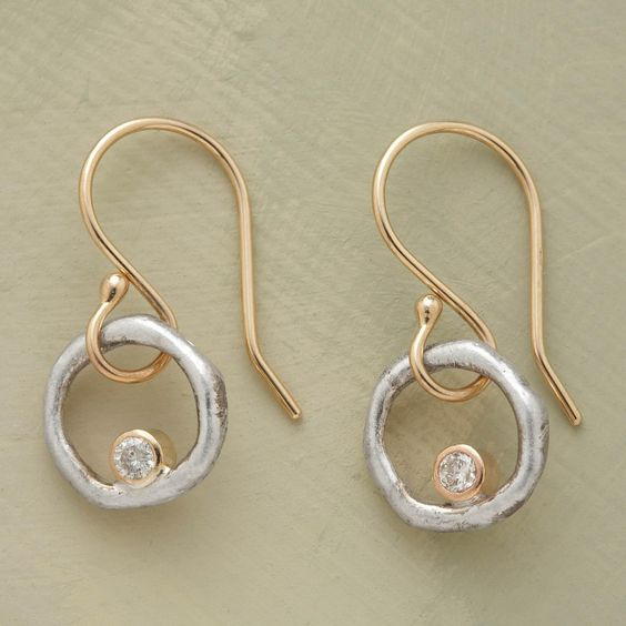 Vintage in Gold & Silver Zirconia Earrings